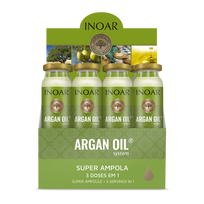 INOAR Argan Oil System Super Ampola - Plaukų Super ampulė su argano aliejumi 12x45 ml
