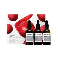Daily Routine Set Revox B77: Just Caffeine 5% Anti-Dark Circles Day Eye Serum, 30 ml + Just Hyaluronic Acid 5% Hydrating Fluid For Face, 30 ml + Just Squalane Nourishing Oil For Face, 30 ml