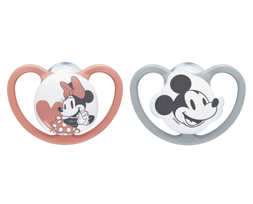 NUK 175281 Čiulptukas 0-6 silikoninis SPACE Mickey Mouse 2vnt.