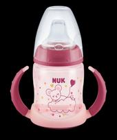 NUK 215326 FC buteliukas 150ml su rankenėlėmis šviečia tamsoje NAKTIS