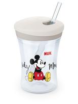 NUK 255457 Evolution Action 230 ml puodelis su silikoniniu šiaudeliu Mickey Mouse