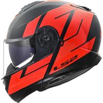 LS2 FF908 STROBE II CODE MATT modulinis šalmas - juoda/raudona XL
