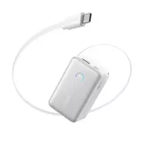 Išorinė baterija Anker Nano Power Bank (10K, 45W, Built-In Retractable USB-C Cable) White