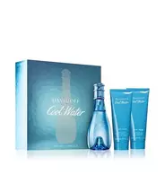 Davidoff Cool Water Woman tualetinis vanduo moterims 100 ml + kūno losjonas 75 ml + dušo želė 75 ml dovanų rinkinys