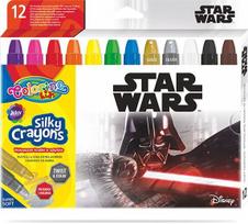 Išsukamos šilkinės kreidelės Colorino Disney Star Wars 3 in 1, 12 spalvų