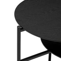 Kemi 2 lygių kavos staliukas, riešuto medžio fanera ir metalas 118x43cm juodas - Juodas - Atmosphera interjero kūrėjas