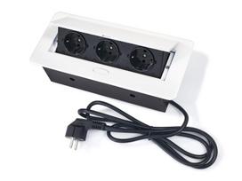 Įleidžiamas stalo maitinimo prievadas Multibox 1, 3x 230V, baltas