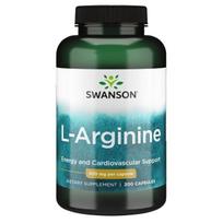 SWANSON L-argininas 500 mg (200 kapsulių).