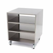Nerūdijančio plieno staklių stalas - mobilus - 60 x 60 cm