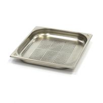 Gastronorm konteineris 2/3 GN - perforuotas - 4 cm gylio - 32,5 x 35,4 cm - nerūdijantis plienas