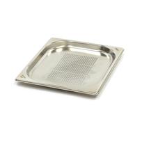 Gastronorm konteineris 1/2 GN su perforacija - 2 cm gylio - 32,5 x 26,5 cm - nerūdijantis plienas