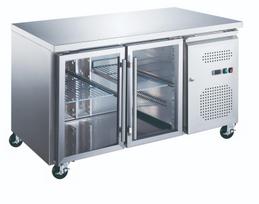 Šaldomas darbo stalas - 136cm - 2 stiklinės durys