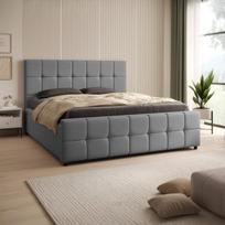 Lova EMPRESS + Čiužinys SAPNAS 2 XL|160x200|Pilka|Veliūras