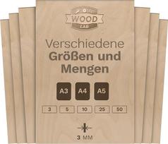 Wood Lab 30 x beržo faneros lapų 3 mm (±0,5 mm) 42 x 29,7 cm A3 medžio lenta dekoravimui, amatams, popieriniams darbams, graviravimui