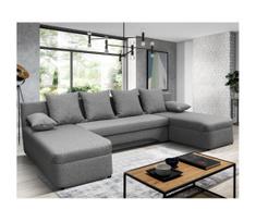 Universalus išskleidžiamas U formos kampinė sofa‑lova su daiktų dėže ALMEIDA, pilka