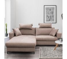 Išskleidžiama L formos kampinė sofa HORTA su daiktadėže, kairinė, rožinė