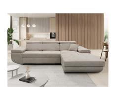 Išskleidžiama L formos kampinė sofa-lova su sandėliavimo vieta CASTELO, dešinė, pilka