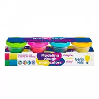 GENIO KIDS NATŪRALUS PLASTILINAS - MODELINAS, NEONINĖS SPALVOS 3m+