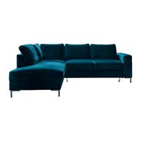 Iš velveto sulankstoma kampinė sofa turkio spalvos (su kairiuoju kampu) Lofty Lilly – Miuform