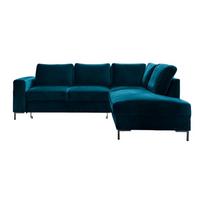 Iš velveto sulankstoma kampinė sofa turkio spalvos (su dešiniuoju kampu) Lofty Lilly – Miuform