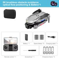 LYZRC Nauja V888 Drone Professional 8K HD ESC kamera be šepetėlių Optinio srauto OA Aerofotografija Drone Wifi nuotolinio valdymo keturkopterio žaislas vaikams Dovana 1 Battery pilka