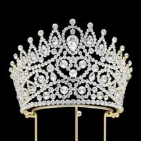 Barokinė Europos ir Amerikos grožio konkurso nuotakos karūna tiara lydinio dengta kristalinė vestuvių lankelis karūna