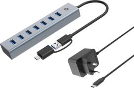 Conceptronic Conceptronic HUBBIES21GP huby i koncentratory USB 3.2 Gen 1 (3.1 Gen 1) Type-A 5000Mbit/s Gray | HUBBIES21GP | 4015867238318