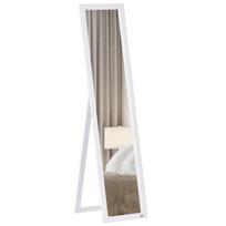 HOMCOM Viso ilgio veidrodis, 154 x 37 cm sieninis veidrodis su stovu, stovintis veidrodis svetainei, miegamajam, baltas, Balta