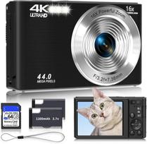 Veiksmo ir laisvalaikio kamera 4K skaitmeninis fotoaparatas su 16X priartinimu ir 64GB kortele