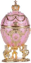 Faberge stiliaus kiaušinis, papuošalų dėžutė, rožinė