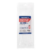 Dirželis nailon. baltas 4,6x200mm,100vnt