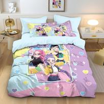 Kpop Demonų Medžiotojai Huntrix Patalynės Komplektas Viengulis Twin Pilnas Queen King Dydžio Lovos Komplektas Suaugusiųjų Miegamojo Antklodės Užvalkalų Rinkinys Anime Paklodė 135x200cm