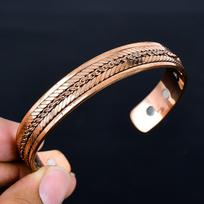Gryno vario apyrankė, reguliuojama vario apyrankė, rankų darbo vario papuošalas, dovana vyrams ir moterims Adjustable ruda