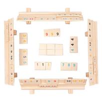Rummy Cube Žaidimas 106 Rummy Kauliukai Kelioninis Žaidimo Rinkinys su 4 Kauliukų Laikikliais Medinis Strateginis Stalo Žaidimas 2-4 Žaidėjams