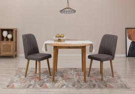 Išplečiamas valgomojo stalo ir kėdžių rinkinys (3 vienetai) Vina 1501 - Atlantic Pine, Anthracite