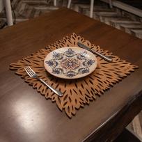Stalo kilimėlio rinkinys (6 vienetai) Pointy - Walnut
