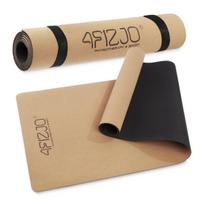 Jogos ir treniruočių kilimėlis 4FIZJO, 183 x 61 cm, 4 mm, kamštinės, kaučiukinis, neslystantis, yoga mat, treniruotėms, pratimams