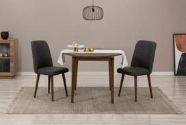 Išplečiamas valgomojo stalo ir kėdžių rinkinys (3 vienetai) Vina 1053 - Walnut, Anthracite