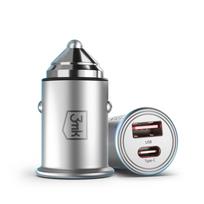 Priedai - 3mk Hyper automobilių kroviklis 45W PD QC PPS USB 1A1C Sidabrinis
