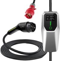 3 fazių 16A 11 KW Type2 CEE IP65 LCD ekranas Chargeninja elektrinio automobilio įkrovimo kabelis oranžinis Automobilinis įkroviklis šeima 6 metrai