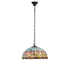 Brilagi - Tiffany vitražinis pakabinamas šviestuvas su grandine LORAS 2xE27/60W/230V
