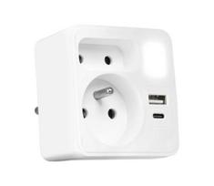 Maitinimo skirstytuvas su 2 lizdais, USB-C ir USB-A bei LED apšvietimu 0,5W/230V 3000K