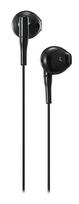 Ausinės STREETZ į ausis, atsiliepimo mygtukas, 3.5mm, mic, juodos / E130-BLK