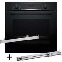 BOSCH HBA514BB3 orkaitė + BOSCH HEZ538000 vieno lygio teleskopinės bėgelių sistemos