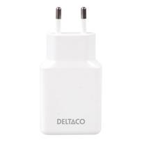Įkroviklis DELTACO USB-C, 45 W, 2x USB-C PD, itin plonas, baltas / USBC-AC200