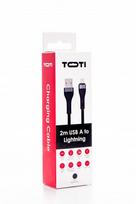SEEK TOTI USB A to Lightning, 2m Braided Cable 2A (non-MFI), Black