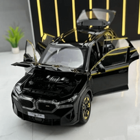 Inercinis metalinis automobilis BMW XM Black, 1:24, su šviesa ir garsu, veikiantis su baterijomis, Juodas