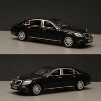 Inercinis metalinis automobilis Mercedes-Benz Maybach S 600 Black, 1:24, su šviesa ir garsu, veikiantis su baterijomis, Juodas