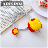 Animacinis dėklas įkrovikliui ir kabeliui, Geležinis žmogus (Iron Man)