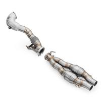 RM Motors AUDI RS Q3 2.5 TFSI downpipe with heat shield and catalytic converters